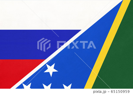Russia vs Solomon Islands, symbol of two national flags Russia vs Solomon Islands, symbol of two national flags 65150959