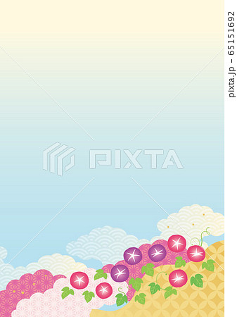 和風背景素材 夏 あさがお 2 1のイラスト素材