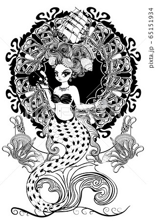Roroco mermaid art nouveau frame 65151934