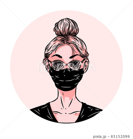 Young woman in face mask, coronavirus protection, Young woman in face mask, coronavirus protection, 65152099