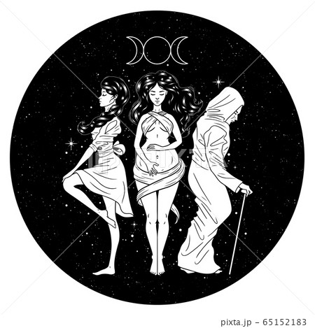 Three women figures, symbol of Triple goddess as Three women figures, symbol of Triple goddess as 65152183