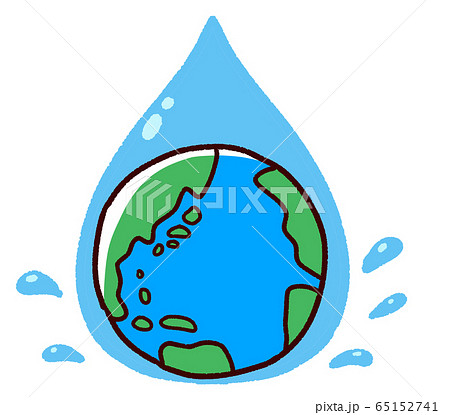 手書き風 地球環境と水 水滴のイラスト素材 65152741 Pixta