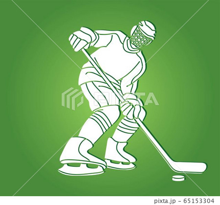 Ice Hockey Player Action Cartoon Sport Graphic のイラスト素材