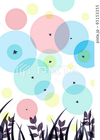 ホタルのいる風景イメージのイラスト素材