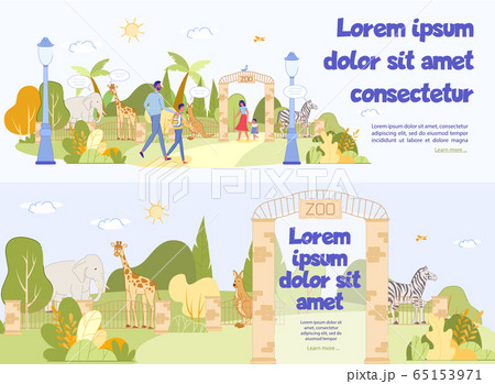 Excursion to Zoo Advertising Header Banner Set 65153971