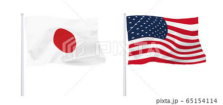 日米国旗のイラスト素材
