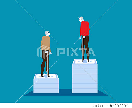 Senior money steps. Elder saving money concept 65154156