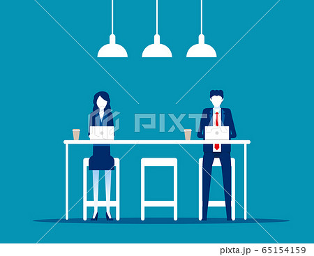 Office people in coffee shop. Working together 65154159
