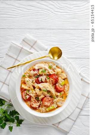 Traditional southern food chicken bog, copy space Traditional southern food chicken bog, copy space 65154415