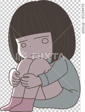 A depressed child (girl) 65156470