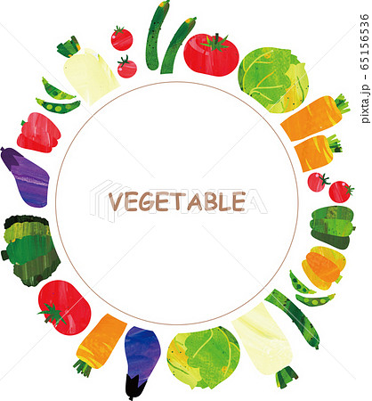 いろいろ野菜フレーム 円形のイラスト素材