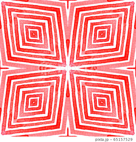Pink red Geometric Watercolor. Delightful Seamless 65157529