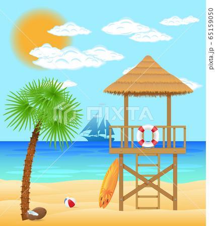 beach lifeguard tower to save drowning people 65159050