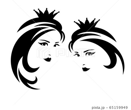 beautiful queen or princess wearing royal crown vector portrait beautiful queen or princess wearing royal crown vector portrait 65159949