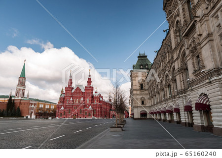 Empty Red Square and Kremlin in Moscow during the quarantine lockdown in April 2020 Empty Red Square and Kremlin in Moscow during the quarantine lockdown in April 2020 65160240