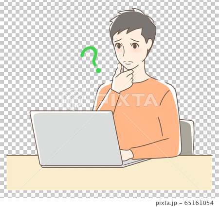 パソコンを操作して悩む男性 65161054