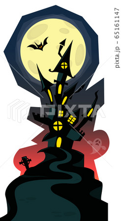 Cartoon scary haunted house. Halloween vector illustration Cartoon scary haunted house. Halloween vector illustration 65161147