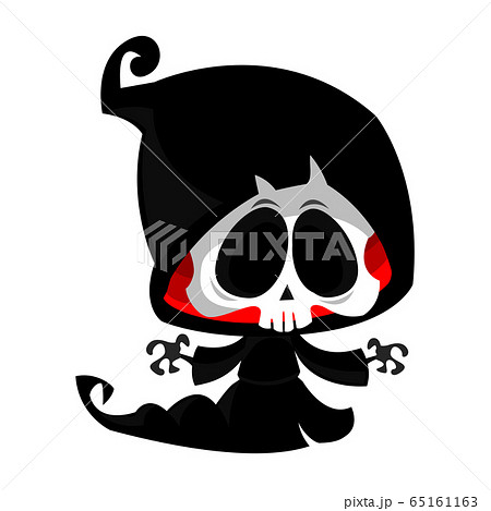 Cute cartoon grim reaper cartoon illustration for Halloween 65161163