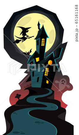 Happy Halloween haunted house isolated on a white background Happy Halloween haunted house isolated on a white background 65161168