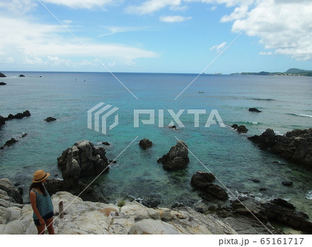 beautiful woman and tropical beach on sunny day beautiful woman and tropical beach on sunny day 65161717