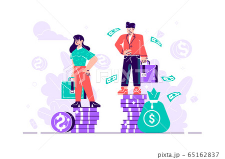 Businessman and businesswoman are standing  65162837