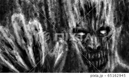 Scary zombie attacks illustration in dark fantasy Scary zombie attacks illustration in dark fantasy 65162945