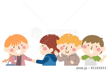 Kids Shake Hands Meet Friend Illustration Kids Shake Hands Meet Friend Illustration 65163653
