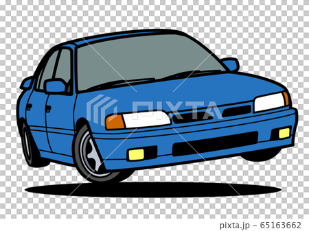 懐かし国産ファミリーセダン ジャンプ 青色系 自動車イラスト 懐かし国産ファミリーセダン ジャンプ 青色系 自動車イラスト 65163662
