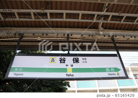谷保駅の駅名表示版(南武線) 谷保駅の駅名表示版(南武線) 65165420