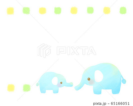ゾウの親子 フレームのイラスト素材 [65166051] - PIXTA