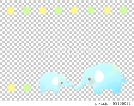ゾウの親子 フレームのイラスト素材