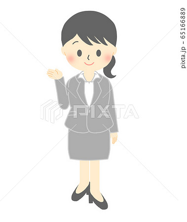 スーツ女性 案内のイラスト素材
