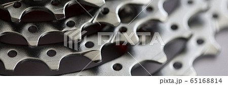 Close-up bicycle part, transmission sprocket part 65168814