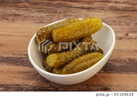 Pickled cucumbers in the plate Pickled cucumbers in the plate 65169638
