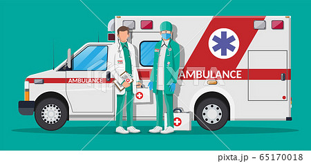 Ambulance staff concept. Car and doctor 65170018