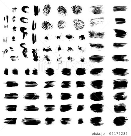 Black brush stroke set 65175285