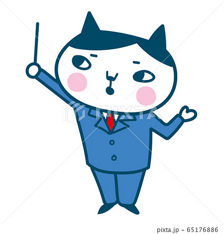 ねこサラリーマン　説明ポーズ 65176886
