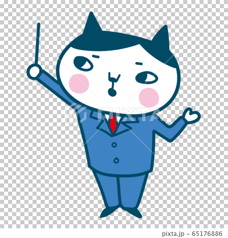 ねこサラリーマン　説明ポーズ 65176886