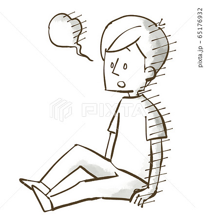 放心状態の男性-水彩 放心状態の男性-水彩 65176932