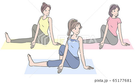 ヨガをする女性 65177681