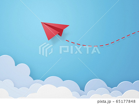ペーパークラフト-空-雲-紙飛行機 65177848