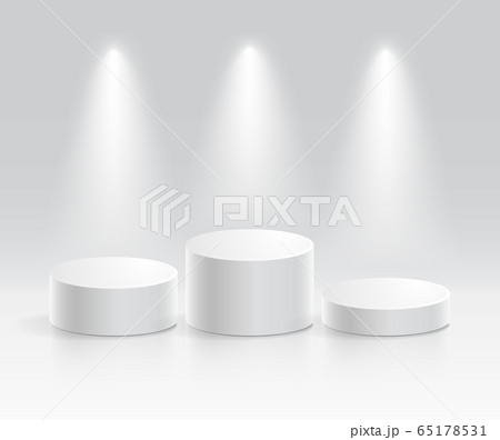 Podium with spotlight vector illustrations. Podium with spotlight vector illustrations. 65178531