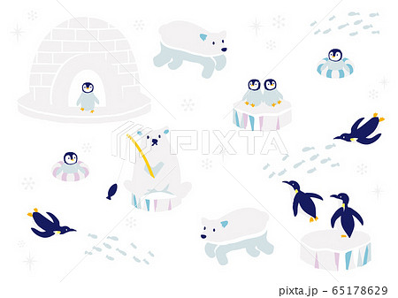 南極の動物たち イラストのイラスト素材