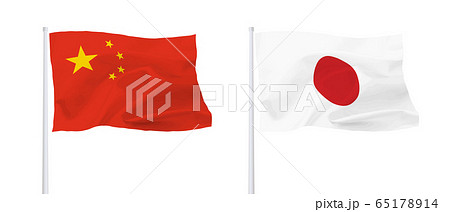 日中国旗のイラスト素材