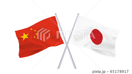日中国旗のイラスト素材