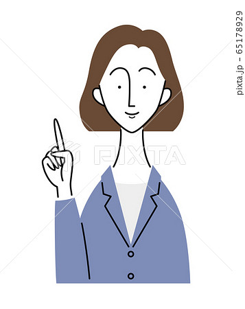 指をさすポーズのビジネスウーマン 65178929