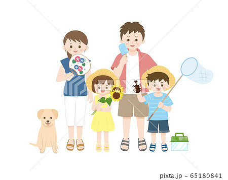 夏 家族のイラストのイラスト素材