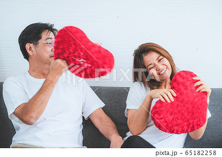 Happy Asian senior people having good time at home 65182258