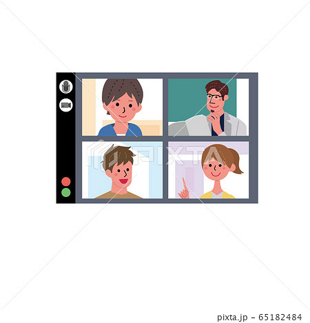 オンライン授業 パソコン授業 イラスト 子どものイラスト素材