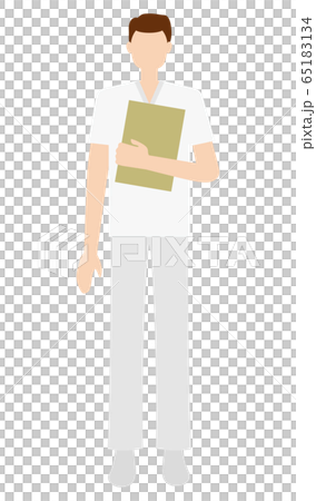 Illustration of a man working at a medical / nursing site 65183134